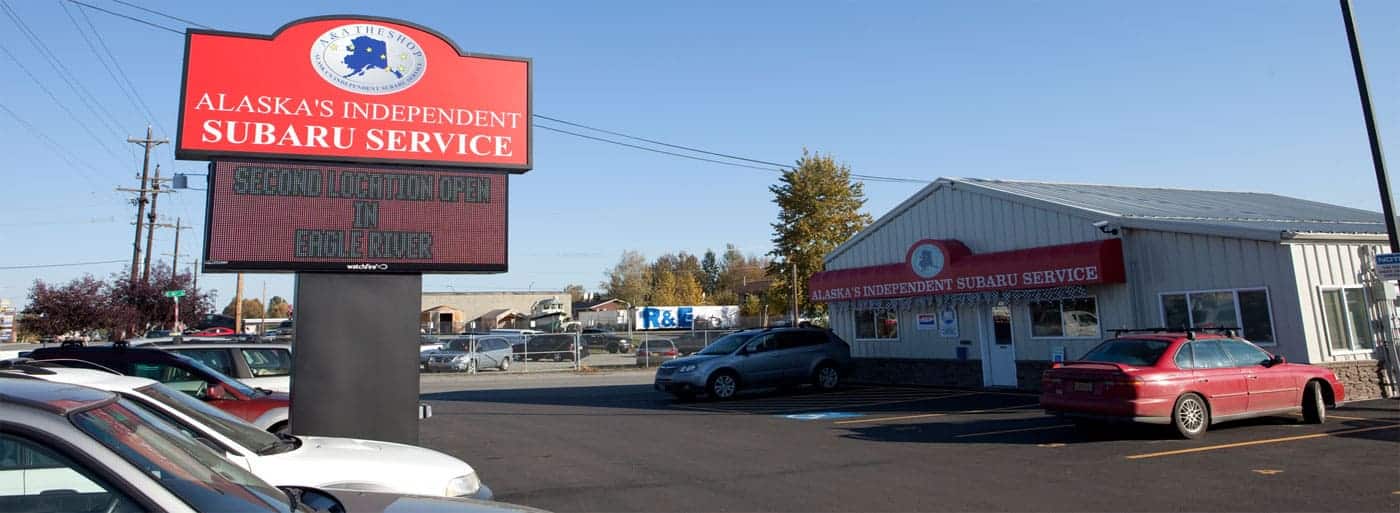 Front of Anchorage location with sign