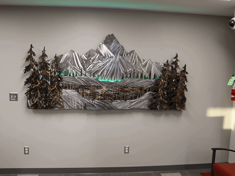 Custom Metal Alaska Mountain Wall Hanging